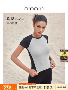 Lightweight High Elasticity Fitness Yoga T-Shirt Womens Short Sleeve Sportswear Breathable Comfortable Particle Fever TP106