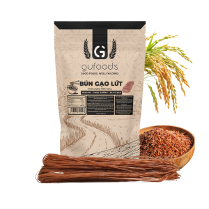 Bún gạo lứt GUfoods - Dai ngon tự nhiên Healthy Eat clean Thực dưỡng Lành mạnh Thuần chay (túi zip 400g)