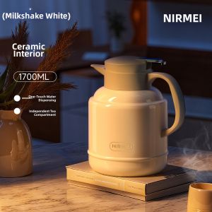 nRMEi | Insulated Large Capacity Tea Water Separation Ceramic Lined Teapot
