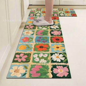 Thảm Trải Sàn Nhà Bếp Chống Trượt VIKAMA Silicoflora Thảm Hoa Tươi Thấm Nước Và Dầu Cho Nhà Hàng Phòng Giặt Đồ Trang Trí Nhà Cửa