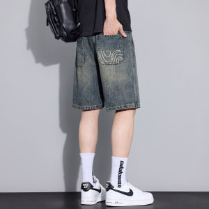 DIZHOUHU | Quần Short Jeans Nam Kiểu Cổ Điển Dài Đến Giữa Đùi