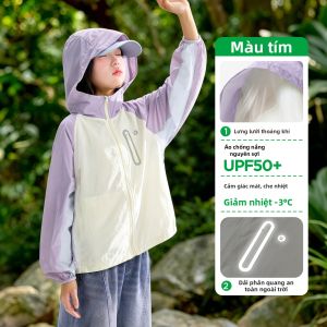 zosee | Áo Khoác Chống Nắng Thoáng Khí Nhẹ Cho Bé Gái