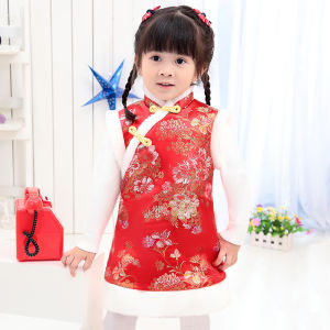 Childrens Tang Costume Chinese Style New Year New Year Clothes Ancient Costume Sleeveless Costume Retro Baby Festive Girls Cheongsam Dress