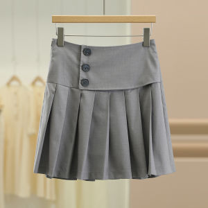 Váy Ngắn Xếp Ly Cạp Cao Phong Cách Đại Học Ôm Sát Cơ Thể A-Line Váy Ngắn Mùa Hè 2025 Váy Ngắn Xếp Ly Bằng Polyester