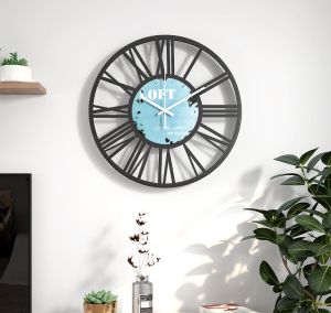 Minimalist Nordic Series Wall Clock Iron Art Hot Sale Home Living Room Clock Simple Retro Creative Wall Decoration 34.2x34.2cm