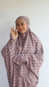 Akhtara Mukena Terusan Dewasa Airflow Crinkle Dot Mukenah Terusan Jumbo Terbaru Mukenah Travelling Adem Simple Kekinian