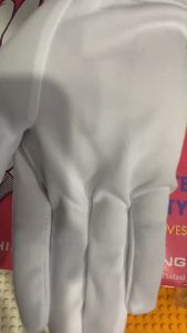 ถุงมือจราจรสีขาว(คู่ละ 25)ถุงมือ รปภ. ถุงมือทหาร ตำรวจ