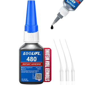 480 Black Tire Repair Super Glue Instant Cyanoacrylate Adhesive High Strength Flexible Rubber for Car Tire Sidewall Crack Repair