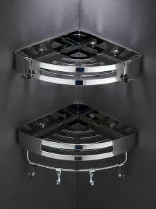 Giá Treo Tường Bằng Thép Không Gỉ 304 Không Cần Đục Lỗ Giá Để Đồ Hình Tam Giác Cho Phòng Tắm Thiết Kế Góc Nhà Tắm