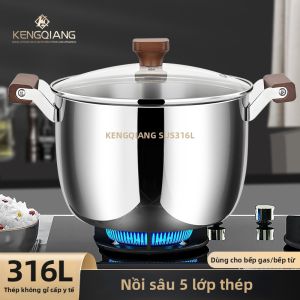 RONGCHUAN | Nồi Inox 316L Dày Tương Thích Bếp Từ