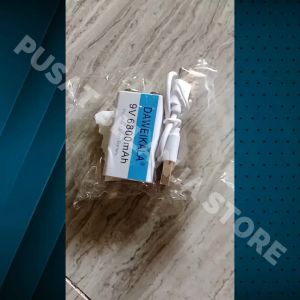 DAWEIKALA Baterai 9V kotak recharger bisa di cas 9volt isi ulang Rechargeable Li-ion USB 6800mAh