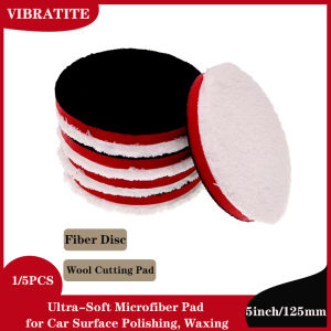 1/5PCS 5inch Ultra-Soft Microfiber Pad Buffing Polishing Pads Finishing Pads with Hook & Loop for Car Surface PolishingWaxing