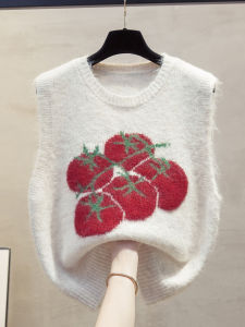 JIANDIYA | Crew Neck Jacquard Knit Sweater Vest