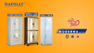 LEMARI BAJU PLASTIK NAPOLLY MINI CABINET MCAB 46 ION / LEMARI PAKAIAN PLASTIK PUTIH
