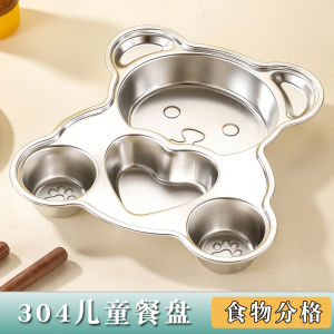 Thickened Childrens Compartmentalized Dinner Plate Food Grade 304 Stainless Steel Baby Boy Girl Eating Kindergarten Special Plate