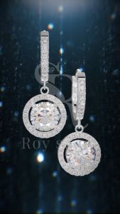 RoyStone - Anting Wanita Moissanite Sertifikat GRA Original Lapis Emas - Luna Earring