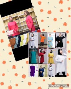 Kaos Polos Tunik - Kaos Polos Tunik Cotton Premium - Baju Tunik Polos Katun Combed Adem Nyaman - Kaos Polos Tunik Lengan Panjang - Kaos Tunik Perempuan Dewasa - Tunik Polos