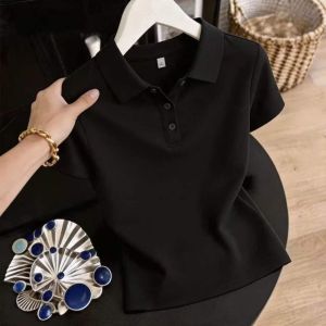 QIAOXIZI | Large Size Polo Shirt Women T-Shirt Summer New Slimming Stylish