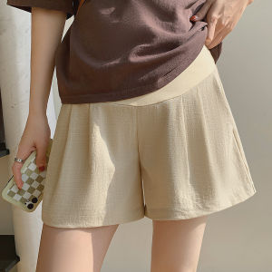 กางเกงขาสั้นผ้าไหมฝ้ายฤดูร้อนสำหรับคุณแม่ตั้งครรภ์ กางเกงขายาวผ้าไหมน้ำแข็งบาง กางเกงขายาวผ้าฝ้ายลินิน กางเกงขายาวผู้หญิง กางเกงขายาวฤดูร้อน