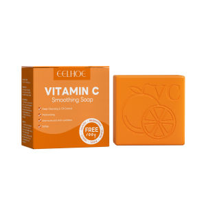 EELHOE Vitamin C Smoothing Soap Brightening Soap Removal Dark Spots On Face & Body For Moisturizing Smooth Soft Skin Deep Cleansing Deeply Cleaning Soap Smoothing Moisturizing Wash Soap Whiten Lighten Dark Spots