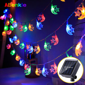 Abenkle Led mặt trăng sao EID mubarak Đèn dây ngoài trời chống thấm hồi giáo Đảng EID ánh sáng