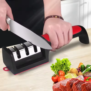 Portable Sharpener Knife Sharpeners for Kitchen Knives Stainless Steel Three-Purpose Handheld Sharpening Stone for Kitchen Tools