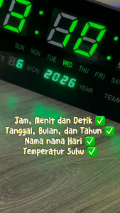 Jam Dinding LED Digital Calendar Meja Clock Large Display Alarm