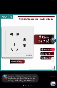 Ổ cắm đôi ổ cắm ba âm tường chính hãng Xiantai an toàn sử dụng chống cháy nổ