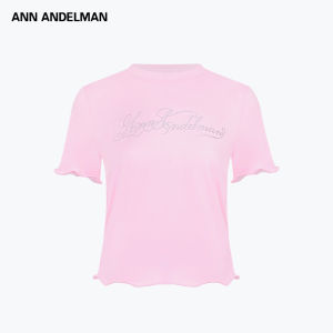 ANN ANDELMAN | Shiny Drill Letter Design Sense T-Shirt
