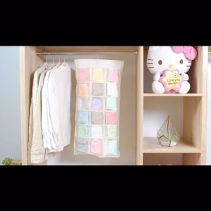 [COZZY]Baju Simpanan Gantung Dua Belah/Double-sided Hanging Storage Bag Bra Socks Underwear Oxford Cloth Wall Hanging Storage Bag Organizer Hanger/双面收纳袋