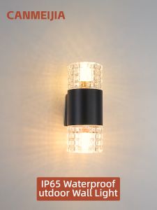 CHENBEN E27 Wall Lamp Outdoor Waterproof LED Wall Light Replaceable Bulb Tricolor Porch Light for Yard Corridor Balcony Garden Decor Light