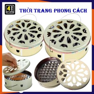 Hộp Đựng Nhang Muỗi Thép Khống Gỉ - Khay Nhang Muỗi - Hộp Đốt Nhang Muỗi Chuyên Dụng Có Quai Xách Chống Cháy Tiện Lợi An Toàn Khi Sử Dụng