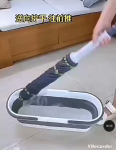 Automatic Self Wringing Lazy Mop Squeeze Hands Free Quick Wring Floor Cleaning Mop Household Cleaning Hardwood Tile Large Automatik diri Wringing malas Mop