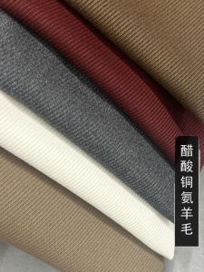 Vải Acetate Copper Ammonia Wool Blended Texture Stripe High-End Autumn Winter Dress Suiting Fabric DIY Home Sponge Pad