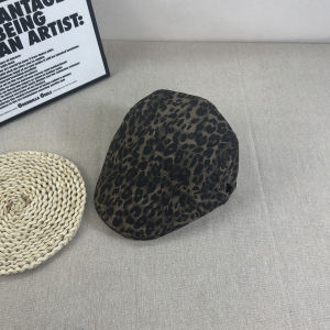 Millennial Fashion Leopard Print Womens Spring Autumn Retro American Style Small Face Highlighting Beret Hat Trendy Cap