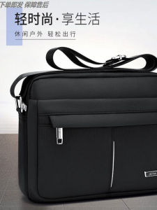 Thick Oxford Cloth Mens Backpack Waterproof Retro Style Casual Crossbody Bag for Middle-Aged Men Outdoor Sports Bag