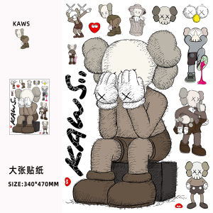 Large Size Kaws Sticker Waterproof Luggage Full Paste Custom Color Cartoon Cute Sticker Adhesive Decal Laptop Skin Accessory