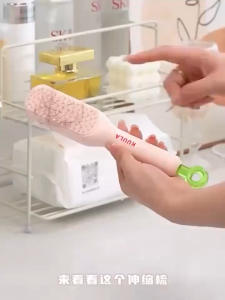 Sparkle Anti-Static Retractable Massage Comb Self-Cleaning Hairbrush Portable Hair Brush