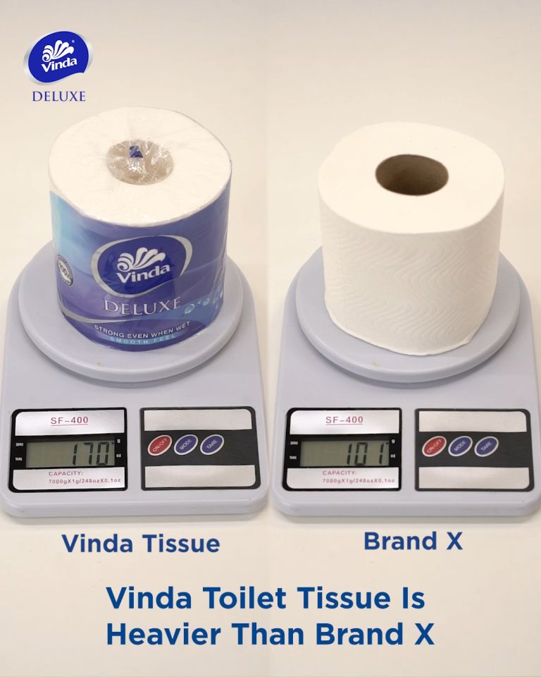 [CARTON] Vinda Deluxe Smooth Feel Toilet Tissue 16 Rolls x4 - Strong Absorbent Tissue Paper Toilet Roll