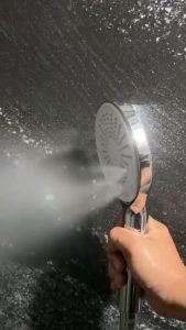 ฝักบัวอาบน้ําแรงดันสูง  ฝักบัวเพิ่มแรงดันน้ำ แผงขนาดใหญ่ ปรับน้ำได้ 5 รูปแบบ