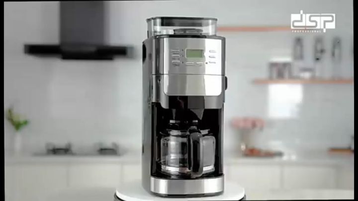 Máy xay kết hợp pha cafe bán tự động thương hiệu nhập khẩu DSP KA3055, 8 mức độ điều chỉnh độ min, chế độ hẹn giờ pha kèm chức năng chống nhỏ giọt khi ngắt (Bảo hành 12 tháng)