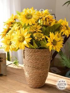 Bình Hoa Đan Bằng Rơm JOJOS L. PD Stay Trang Trí Nhà Bằng Nhựa Baskets Green Ivy Decorative Flower Pot Green Plant