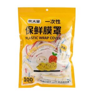 100pcs Disposable Food Grade Fresh Cover Film Thick 100pcs/pack Plastic Wrap Meal Cover Penutup Mangkuk 一次性食品级保鲜膜厚实