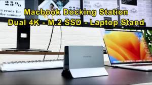 PULWTOP MacBook Pro Docking Station with 2 HDMI 4K 60Hz USB A/C 10Gbps PD Ethernet SD/TF with MacBook ProAir M3M4M5