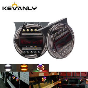 KEVANLY | Truck side lights Round LED Tail Light Strobe Warning Light Turn signal lamp Stop Brake Light For Truck Trailer Van 4x4 Pickup