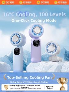 Long-Lasting Battery Silent USB Mini Handheld Cooling Fan Neck Strap Charging Fan for Students Home Use Multi-Function Portable Fan