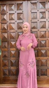 GAMIS WANITA TERBARU BORDIR KOMPUTER SIZE (M-XL) BAHAN KATUN TOYOBO PREMIUM