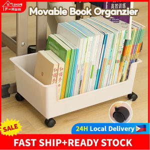Fortune Home Book Storage Box Desktop Organizer Box  with wheels Multifunctional Under Table Schoolbag Storage Rack Home Bookcase