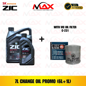 SK-ZIC 7 Liters X7 10W-40 DSL with C-231 Vic Oil Filter Fully  Synthetic Change Oil Bundle