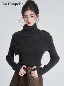 La Chapelle | Slouchy High Collar Cape Knitwear
